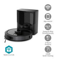 Nedis SmartLife Roboter-Staubsauger / Laser-Navigation / Wi-Fi / Kapazität Auffangbehälter: 0.6 l / Automatisches Laden / Maximale Betriebszeit: 3 Std / Schwarz / Android™ / IOS