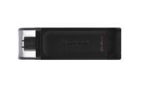 Kingston DataTraveler 70 - 64 GB - USB Type-C - 3.2 Gen 1 (3.1 Gen 1) - Cable - 7 g - Black