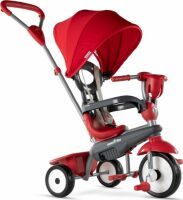  smarTrike - 4 in1 Dreirad Breeze Plus rot-schwarz mit Flüsterrädern, Getränkehalter, Sonnendach, Ei