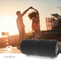 Nedis Bluetooth®-Lautsprecher / max. Batteriespielzeit: 6.5 Std / Handgerät / 40 W / Stereo / Eingebautes Mikro / IPX6 / Verknüpfbar / Schwarz