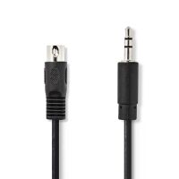 Nedis DIN-Audio-Kabel / DIN 5-Pin Stecker / 3.5 mm Stecker / Vernickelt / 2.00 m / Rund / PVC / Schwarz / Label