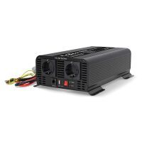 Nedis Power Inverter reine Sinus-Wellen / Eingangsspannung: 24 V DC / Geräteausgangsanschluss: Type F (CEE 7/3) / USB-A / USB-C™ / 230 V AC 50 Hz / 1000 W / Spitzenleistung: 2000 W / Schraubklemme / Reine Sinuswelle / Düse / Schwarz