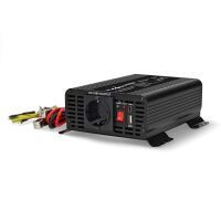 Nedis Power Inverter reine Sinus-Wellen / Eingangsspannung: 12 V DC / Geräteausgangsanschluss: Type F (CEE 7/3) / USB-A / USB-C™ / 230 V AC 50 Hz / 300 W / Spitzenleistung: 600 W / Schraubklemme / Reine Sinuswelle / Düse / Schwarz