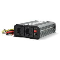 Nedis Power Inverter änderte Sinus-Wellen / Eingangsspannung: 24 V DC / Geräteausgangsanschluss: Type F (CEE 7/3) / USB-A / 230 V AC 50 Hz / 1000 W / Spitzenleistung: 2000 W / Schraubklemme / Silber