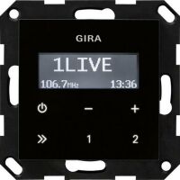 GIRA 228405 - Clock - Digital - FM - 87.5 - 107.9 MHz - White - Black