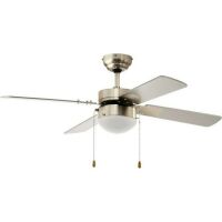 Eglo Leuchten Deckenventilator Gelsina AC E14 Nickel-Matt/silber/weiss