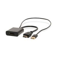 Nedis HDMI™ -Adapter / HDMI™ Stecker / DisplayPort Stecker / USB-A Stecker / Vergoldet / Gerade / PVC / Schwarz / 1 Stück / Box