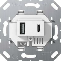 GIRA Spannungsversorgung 234900 USB 2f Typ A/C Einsatz weiß