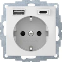 Berker 48048989 Steckdose SCHUKO/USB polarweiß glaenzend