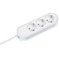 Bachmann 3x Schuko H05VV-F 3G 1.50mm² 16A/3680W 3m - 3 m - Plastic - White - 3 AC outlet(s) - 3680 W - 16 A