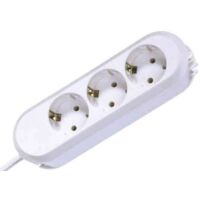 Bachmann SMART 3x Schuko 3m - 3 m - Type F - Plastic - White - Plastic - 3 AC outlet(s)