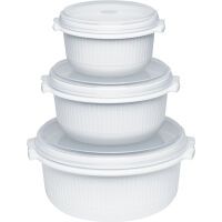 EMSA Mikrowellentopfset Micro Family 0,5/1/1,5 l weiß 3teilig