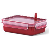 EMSA 517772 - Lunch container - Adult - Red,Transparent - Polypropylene (PP),Thermoplastic elastomer (TPE) - Monotone - Rectangular