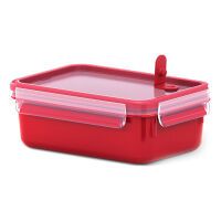 EMSA 517773 - Lunch container - Adult - Red,Transparent - Polypropylene (PP),Thermoplastic elastomer (TPE) - Monotone - Rectangular