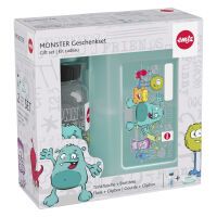 EMSA Kids Set Monster - Lunch box set - Child - Turquoise - Polypropylene (PP),Tritan - Image - Rectangular