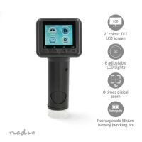 Nedis Microscope Camera / Maximum battery play time: 5 hrs / Built-in microphone / 1080P / up to 48MP / 2”Inch Screen / Black