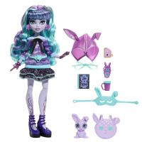 Mattel Monster High Puppe und Pyjamapartyzubehör, Twyla, Schaurig schöne Pyjamaparty