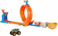 Mattel Hot Wheels Monster Trucks Loop & Flip Trophy Challenge-Spielset und Die-Cast-Bigfoot Spielzeu