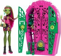 Mattel Monster High Skulltimate Secrets Garden Mysteries Spielset, Venus McFlytrap-Puppe mit mehr al