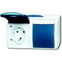 BUSCH JAEGER 2084-0-0703 - CEE 7/3 - 2P+E - Blue,White - IP44 - 250 V - 16 A