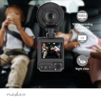 Nedis Dash Cam / 4K@30fps / 12 MPixel / 2 " / Wi-Fi / LCD / Duale Kamera / Kabinenkamera / GPS unterstützt / Parksensor / Bewegungserkennung / Nachtsicht / Schwarz