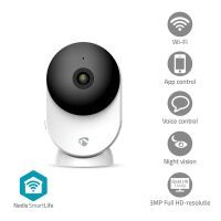 Nedis SmartLife Innenkamera / Wi-Fi / 3MP Full HD 1296p / Cloud Storage (optional) / microSD (not enthalten) / Onvif / mit Bewegungssensor / Nachtsicht / Weiss