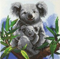  Crystal Art Leinwandbild Koalas 30x30 cm