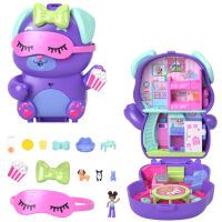 Mattel Polly Pocket Übernachtungsparty-Welpen-Spielset mit 1 kleinen Puppe und zwei Hündchen, Spielz