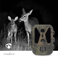 Nedis Wildlife Kamera / 4K@10fps / 50 MPixel / 8 MPixel CMOS / IP65 / Schwarz No-Glow IR / Nachtsicht / Blickwinkel: 100 ° / Bewegungssensor / Erfassungswinkel: 120 ° / Erfassungsbereich: 25 m / Monitorgröße: 2.4 " / LCD Screen / Braun / Grün