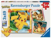 Ravensburger Kinderpuzzle - 12004062 Pokémon - Puzzle für Kinder ab 5 Jahren, mit 3x49 Teilen