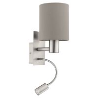 Eglo WANDLEUCH.1X40W E27 1X3,5W LED (PASTERI NI-M/TAUPE)