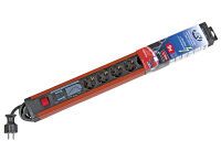 REV Ritter REV Zubehör Stromversorgung - 3.7 m - 9 AC outlet(s) - Indoor - Type F - IP20 - Black - Red