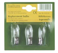 Hellum Riffelkerze 12V - Transparent - 3 lamp(s) - E10 - 3 W