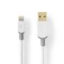 Nedis Data- en cable Apple Lightning 8-pins M-USB A M 1m WH - Cable - Digital