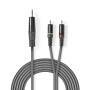 Nedis Stereo-Audiokabel / 3.5 mm Stecker / 2x RCA Stecker / Vernickelt / 1.50 m / Rund / Dunkelgrau / Kartonhülle