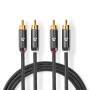 Nedis Stereo-Audiokabel| 2x RCA Stecker|| Vergoldet| 5.00 m| rund| - Audio/Multimedia