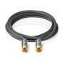 Nedis Subwoofer Kabel / RCA / RCA / Vergoldet / 3.00 m / Rund / 4.5 mm / Anthrazit / Gun Metal Grau / Aussenverpackung