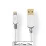 Nedis Data- en cable Apple Lightning 8-pins M-USB A M 1m WH - Cable - Digital