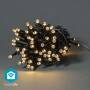 Nedis SmartLife Weihnachtsbeleuchtung / Schnur / Wi-Fi / Warmweiss / 50 LED's / 5.00 m / Android™ / IOS