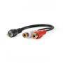 Nedis Subwoofer Kabel / RCA / 2x Cinch Buchse / Vernickelt / 0.20 m / Rund / 5.0 x 2.5 mm / Schwarz / Box