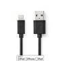 Nedis Lightning Kabel / USB 2.0 / Apple Lightning 8-Pin / USB-A Stecker / 480 Mbps / Vernickelt / 2.00 m / Rund / PVC / Schwarz / Label