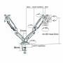 Nedis Schreibtisch Monitorhalterung / Gasfeder / 2 Bildschirme / 15 - 32 " / 75x75 / 100x100 / Vollbeweglich