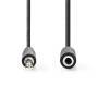 Nedis Stereo-Audiokabel / 3.5 mm Stecker / 3.5 mm Buchse / Vernickelt / 1.00 m / Rund / Schwarz / Label