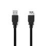 Nedis USB-Kabel / USB 3.2 Gen 1 / USB-A Stecker / USB-A Buchse / 5 Gbps / Vernickelt / 1.00 m / Rund / PVC / Schwarz / Label