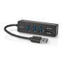 Nedis USB-Hub / USB-A Stecker / 3x USB A Buchse / 5-Port port(s) / USB 3.2 Gen 1 / Stromversorgung über USB / 5 Gbps / SD & MicroSD