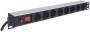 Intellinet 19" 1U Rackmount 8-Way Power Strip - German Type - With On/Off Switch and Overload Protection - 3m Power Cord (Euro 2-pin plug) - Basic - Switched - 1U - Horizontal - Aluminium - Aluminium - Black - 8 AC outlet(s)