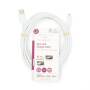 Nedis Lightning Kabel / USB 2.0 / Apple Lightning 8-Pin / USB-A Stecker / 480 Mbps / Vernickelt / 3.00 m / Rund / PVC / Weiss / Label