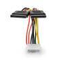 Nedis Interne Stromkabel / Molex Stecker / 2x SATA 15-Pin-Buchse / Vergoldet / 0.15 m / Rund / PVC / Mehrfarbig / Box