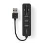 Nedis USB-HUB 1X USB-A  3X USB A (CCGB60250BK01)