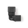 Nedis Extension Plug / IEC-320-C13 / IEC-320-C14 / Links abgewinkelt / Vernickelt / PVC / Schwarz / Box / 1 Stück